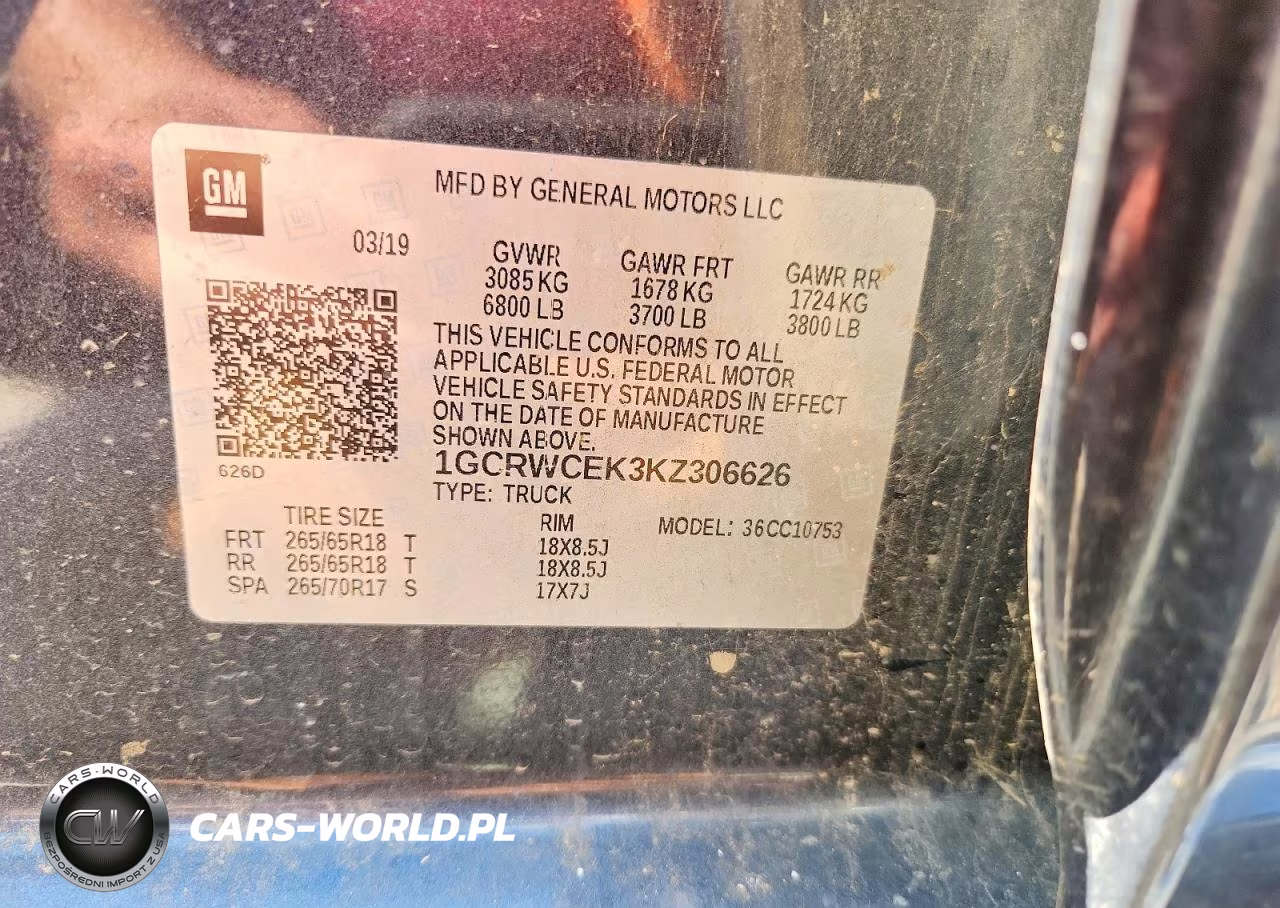 2019 Chevrolet Silverado C1500 Lt VIN:1GCRWCEK3KZ306626 - 12