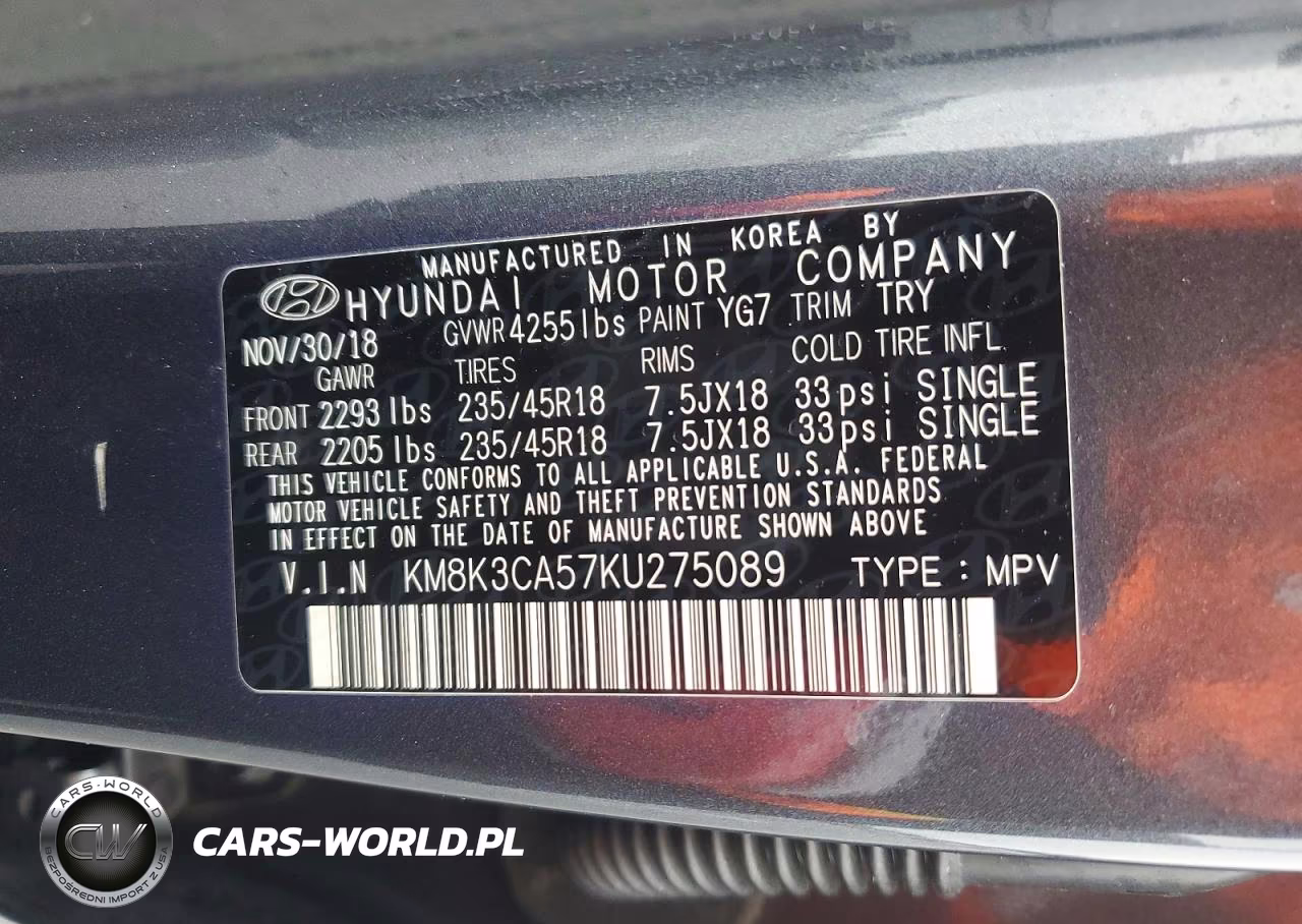 2019 Hyundai Kona Limited VIN:KM8K3CA57KU275089 - 13