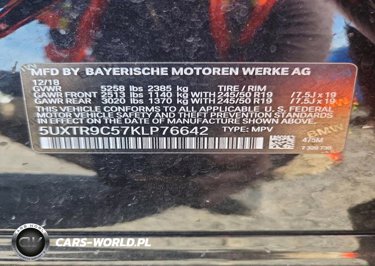 2019 BMW X3 xDrive30I VIN:5UXTR9C57KLP76642 - 14