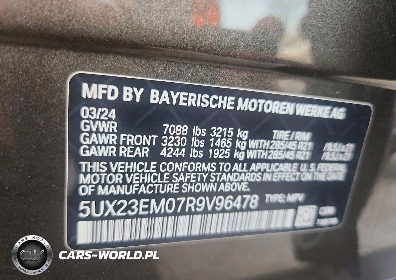 2024 BMW X7 xDrive40I VIN:5UX23EM07R9V96478 - 13