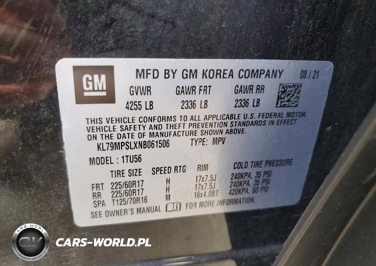 2022 Chevrolet Trailblazer Lt VIN:KL79MPSLXNB061506 - 13
