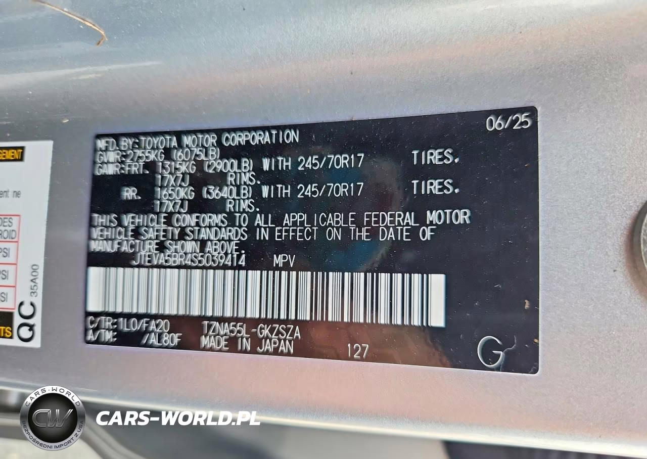 2025 Toyota 4Runner Sr5 VIN:JTEVA5BR4S5039414 - 14