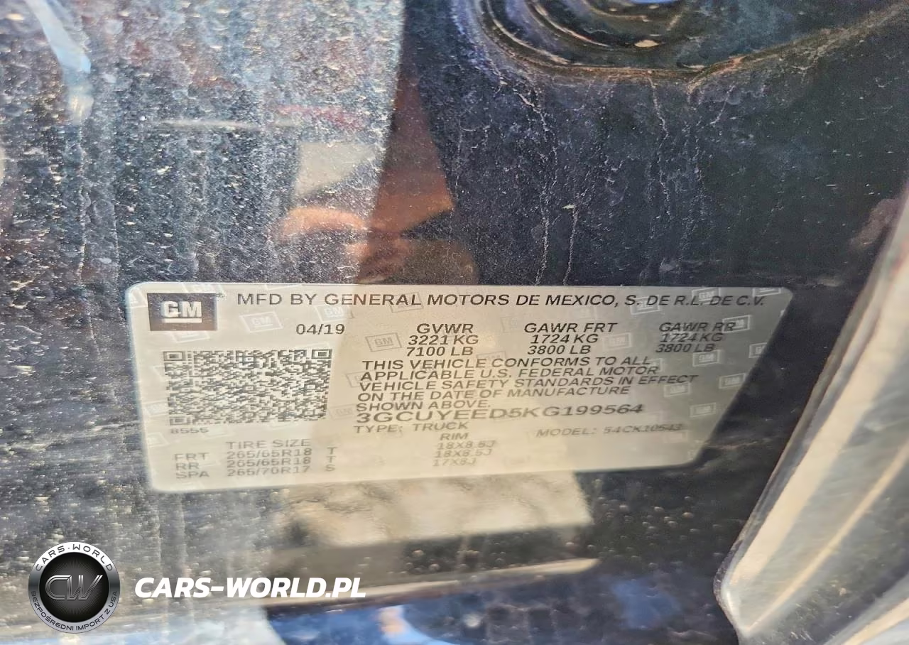 2019 Chevrolet Silverado K1500 Rst VIN:3GCUYEED5KG199564 - 12