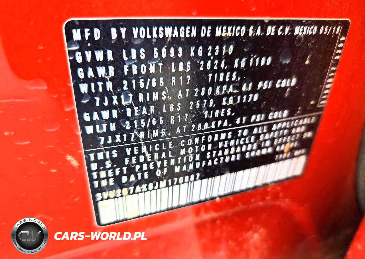 2018 Volkswagen Tiguan Se VIN:3VV2B7AX8JM170887 - 13