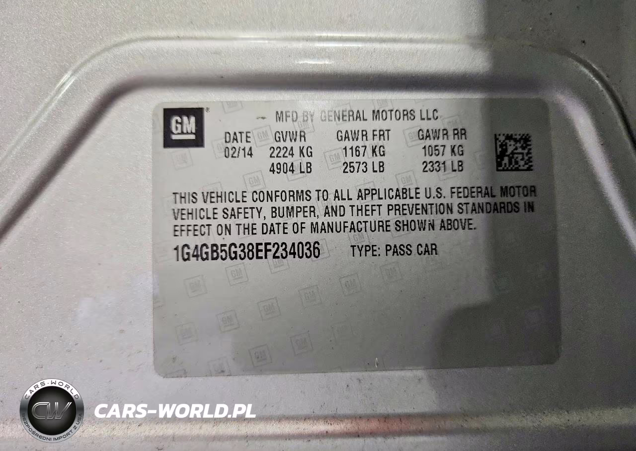 2014 Buick Lacrosse VIN:1G4GB5G38EF234036 - 13