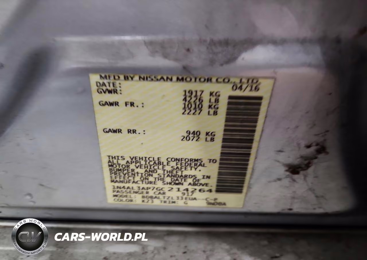 2016 Nissan Altima 2.5 Sl VIN:1N4AL3AP7GC214264 - 12