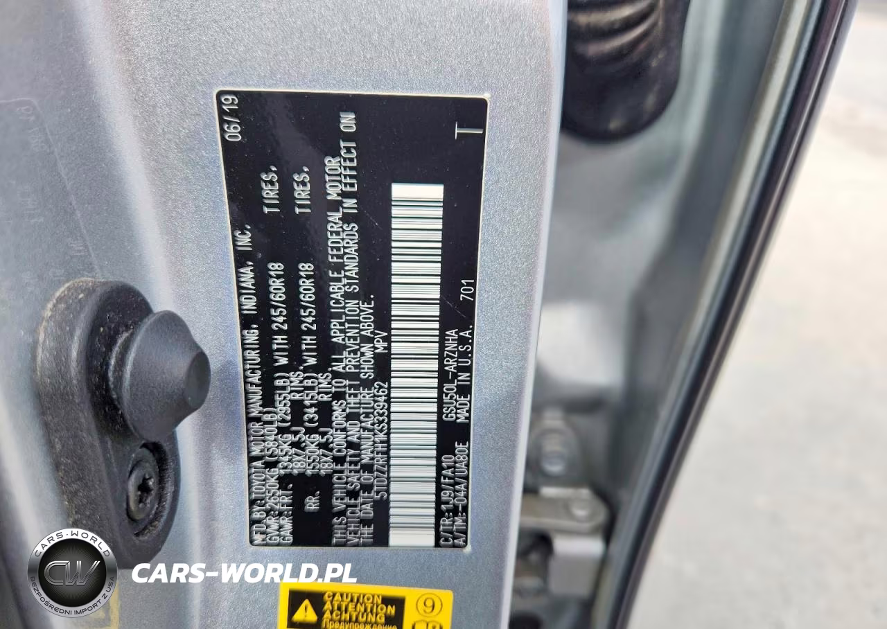 2019 Toyota Highlander Le Plus VIN:5TDZZRFH1KS339462 - 13