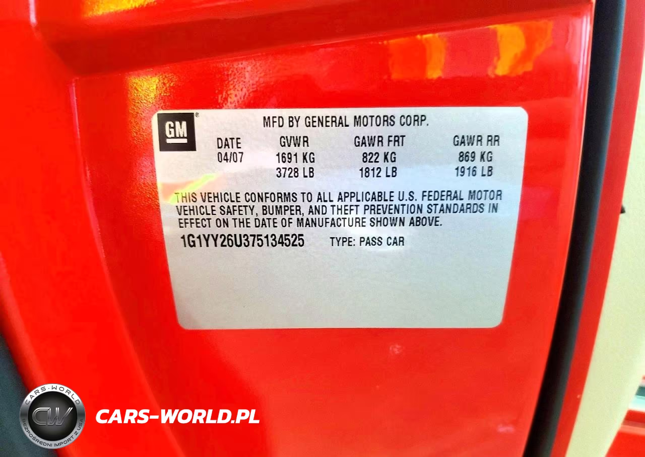 2007 Chevrolet Corvette VIN:1G1YY26U375134525 - 13