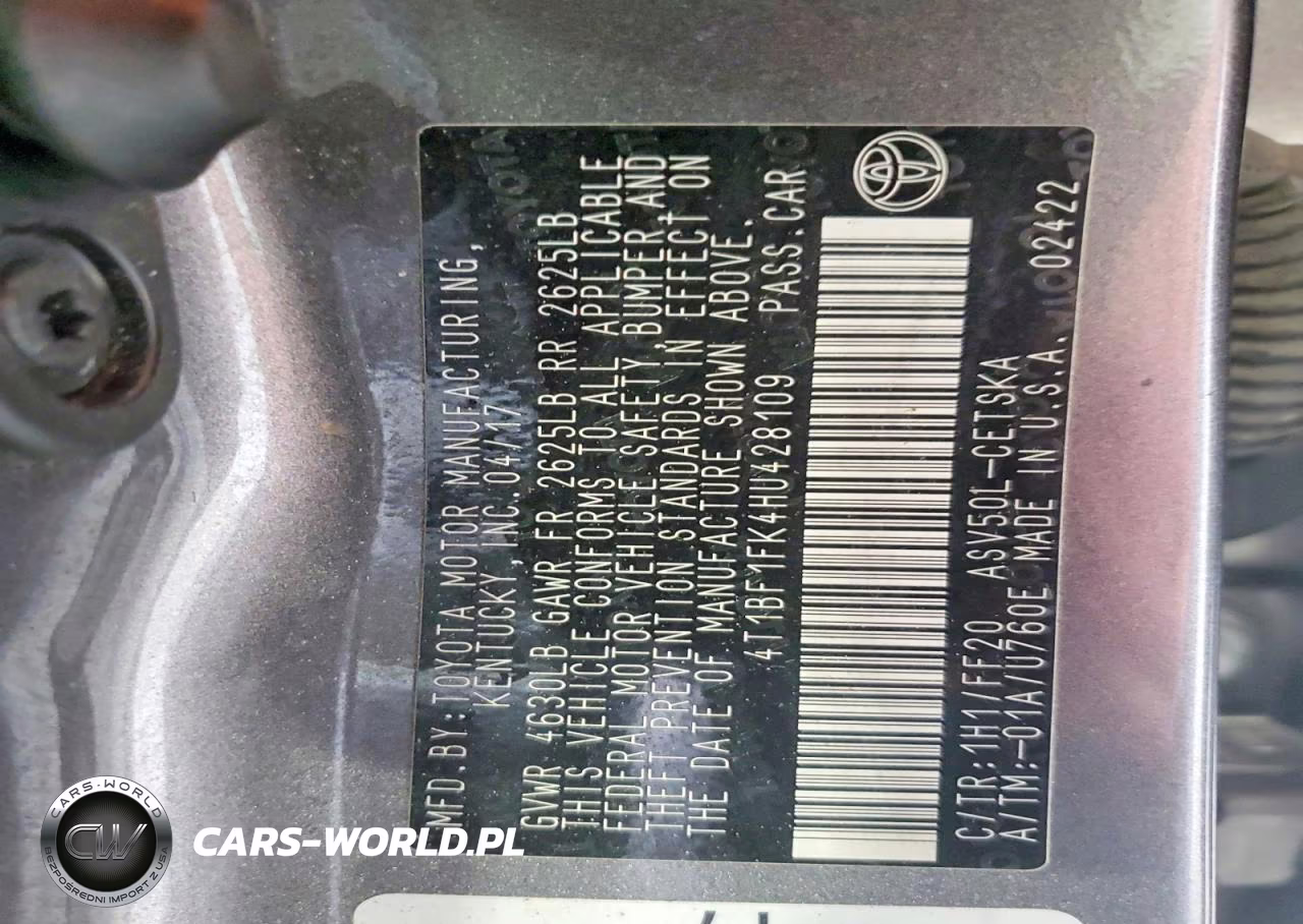 2017 Toyota Camry Se VIN:4T1BF1FK4HU428109 - 13