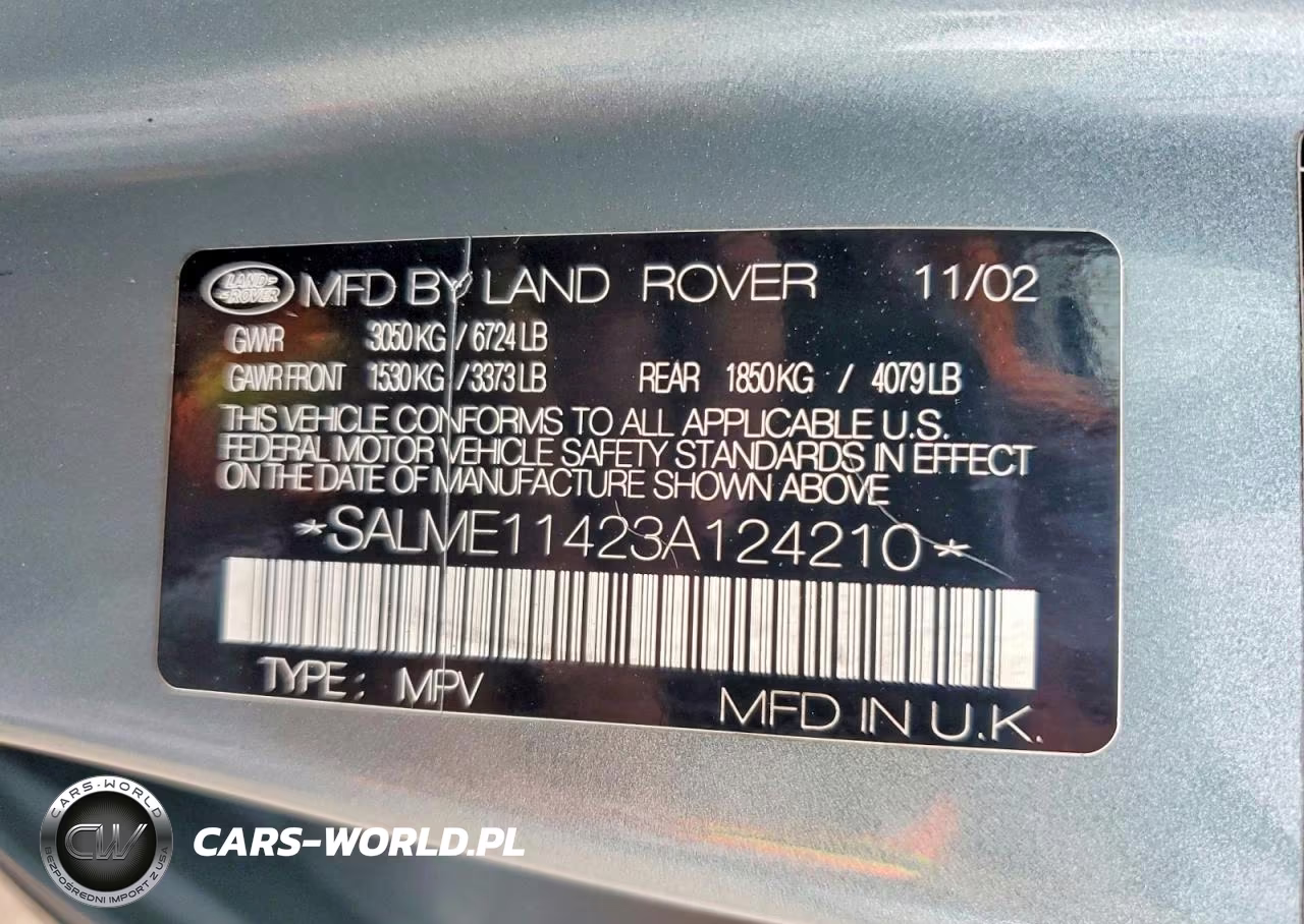 2003 Land Rover Range Rover Hse VIN:SALME11423A124210 - 13