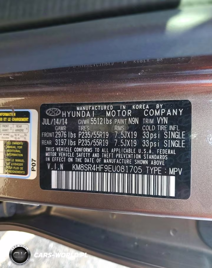 2014 Hyundai Santa Fe Limited VIN:KM8SR4HF9EU081705 - 13