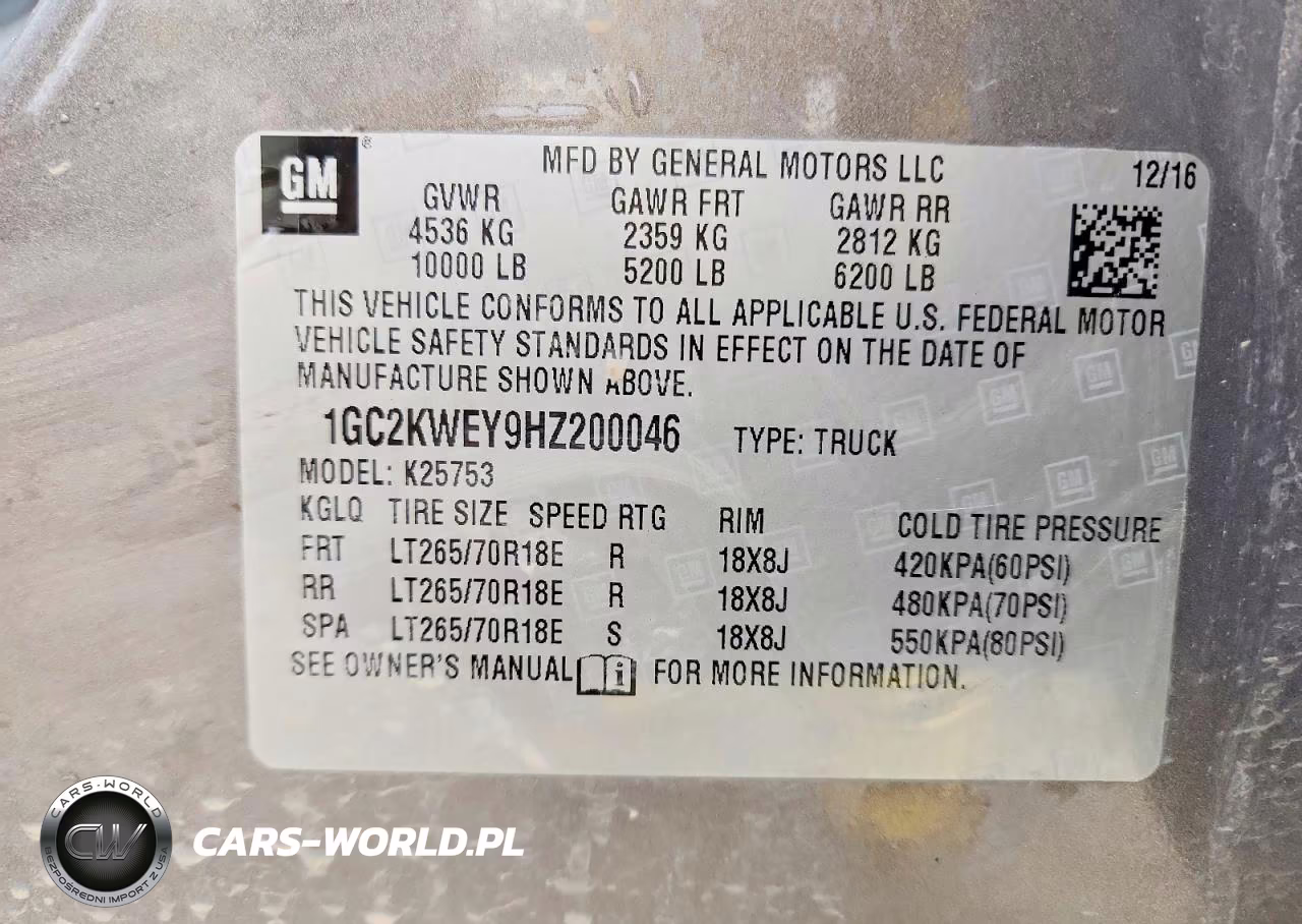 2017 Chevrolet Silverado K2500 Heavy Duty Ltz VIN:1GC2KWEY9HZ200046 - 12