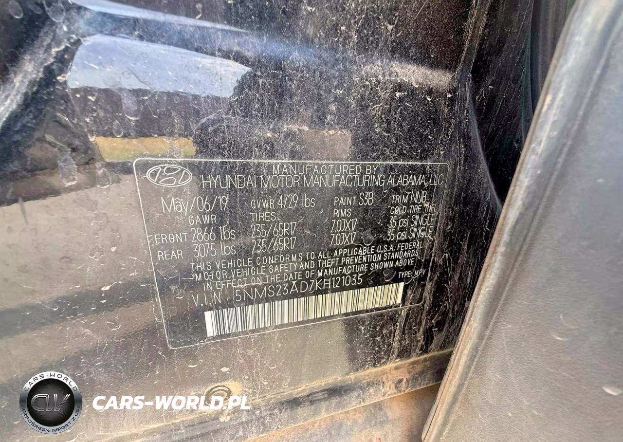2019 Hyundai Santa Fe Se VIN:5NMS23AD7KH121035 - 10