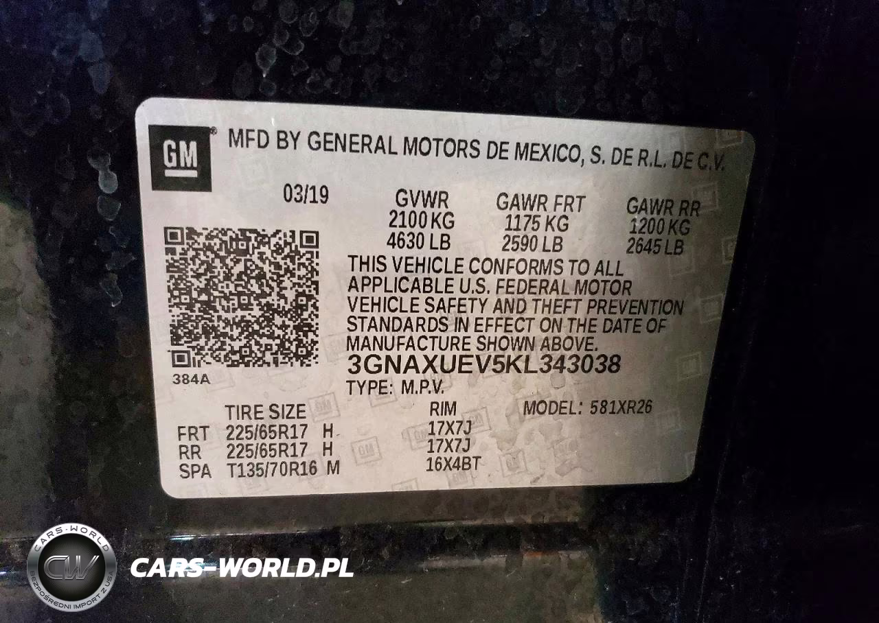 2019 Chevrolet Equinox Lt VIN:3GNAXUEV5KL343038 - 13