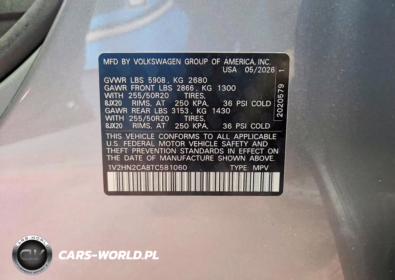 2026 Volkswagen Atlas Se VIN:1V2HN2CA8TC581060 - 14