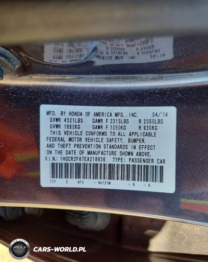 2014 Honda Accord Exl VIN:1HGCR2F87EA218936 - 13