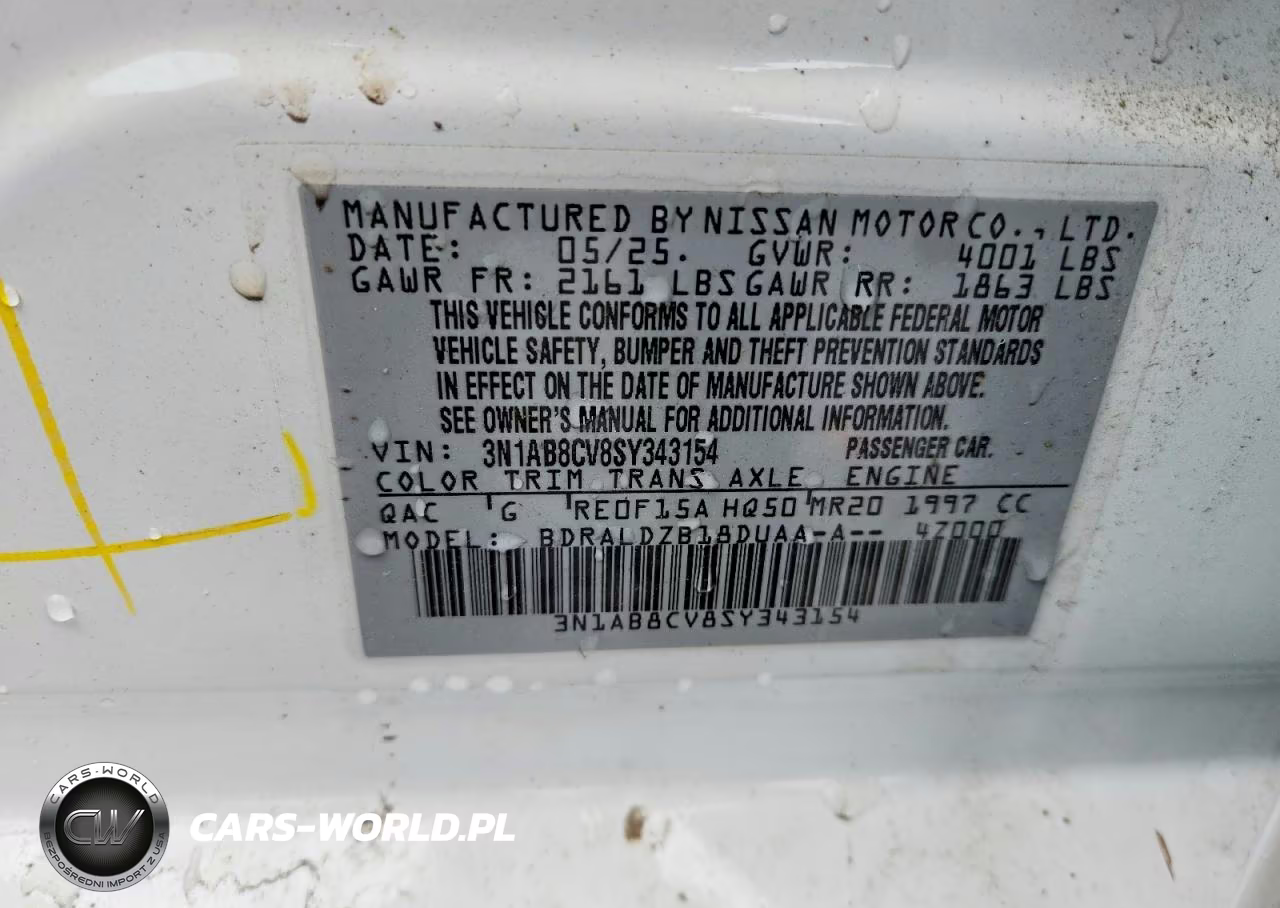 2025 Nissan Sentra Sv VIN:3N1AB8CV8SY343154 - 12