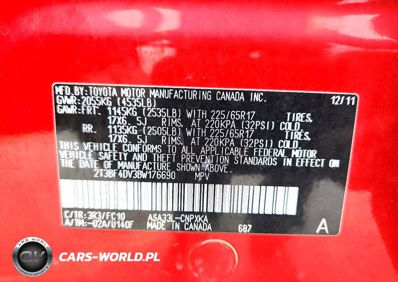 2011 Toyota Rav4 Base VIN:2T3BF4DV3BW176690 - 14