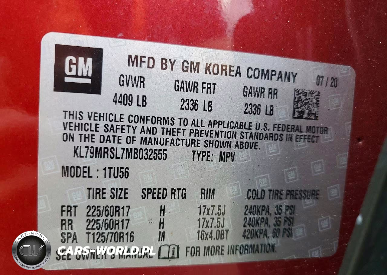 2021 Chevrolet Trailblazer Lt VIN:KL79MRSL7MB032555 - 13