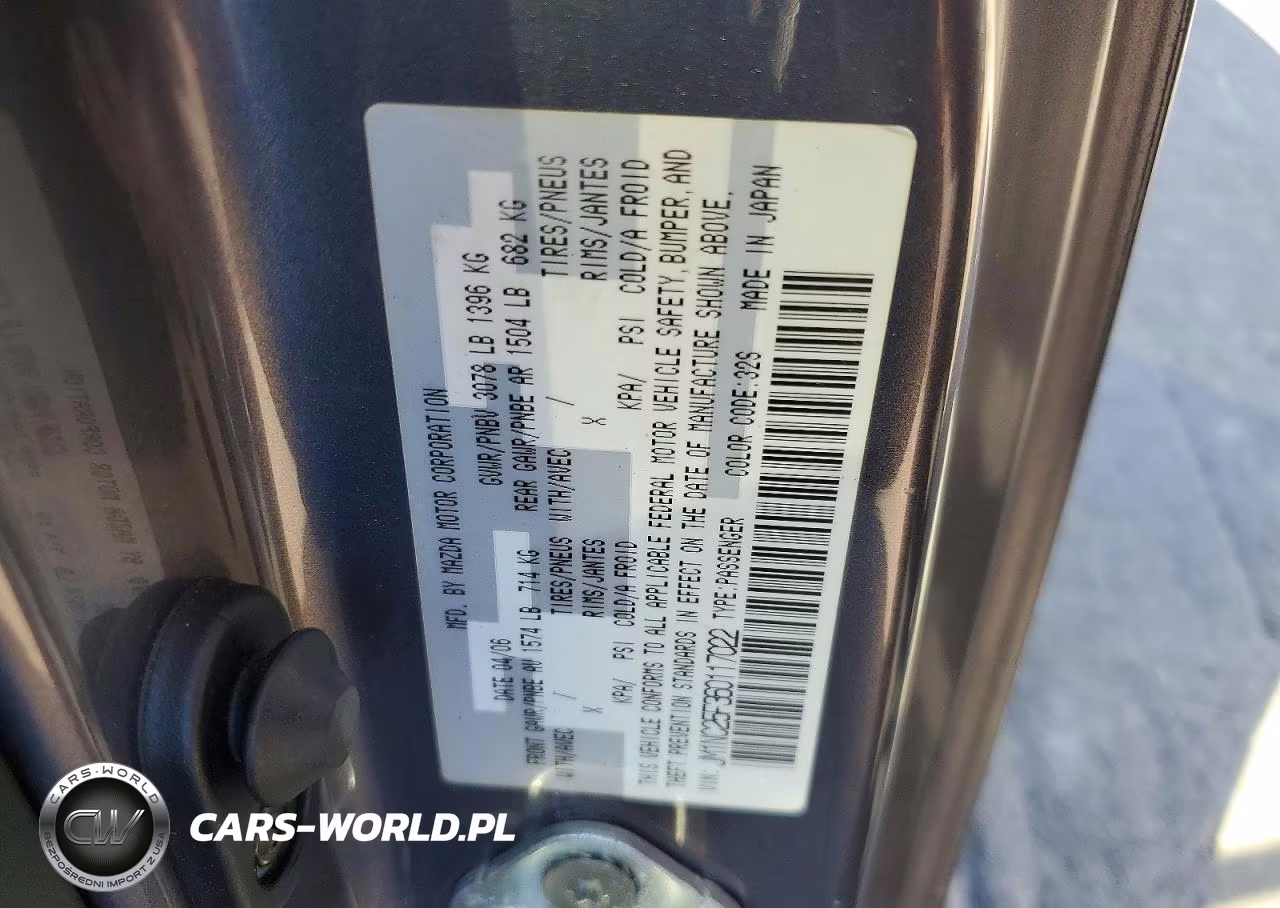 2006 Mazda Mx-5 Miata VIN:JM1NC25F360117022 - 12