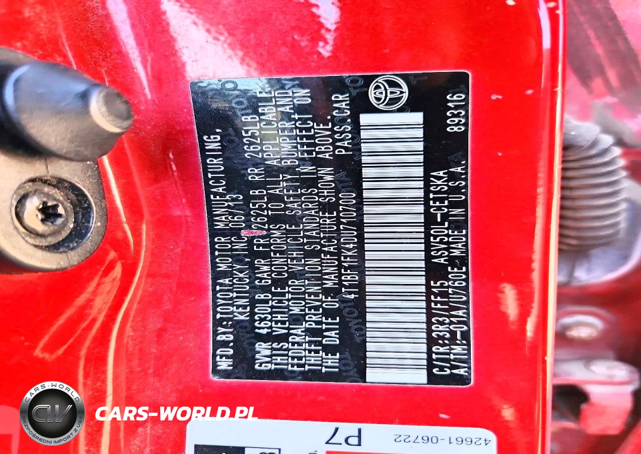 2013 Toyota Camry Se VIN:4T1BF1FK4DU710700 - 12
