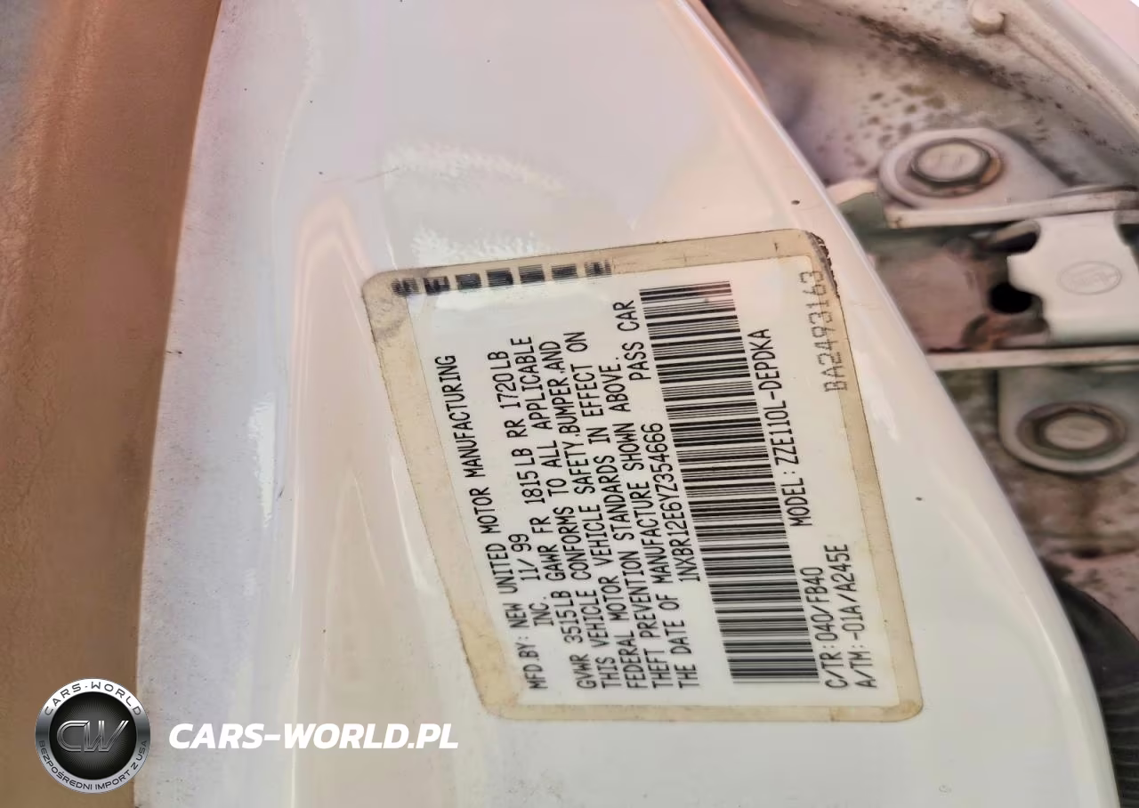 2000 Toyota Corolla Ve VIN:1NXBR12E6YZ354666 - 12