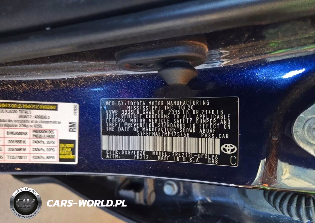 2021 Toyota Corolla Le VIN:5YFEPMAE7MP175456 - 12