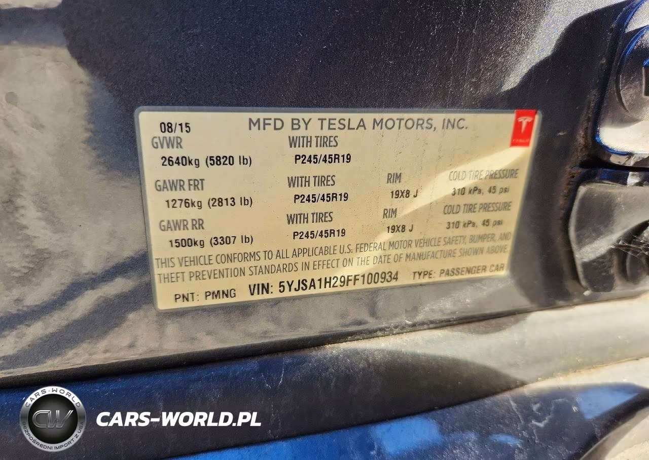 2015 Tesla Model S 85D VIN:5YJSA1H29FF100934 - 12