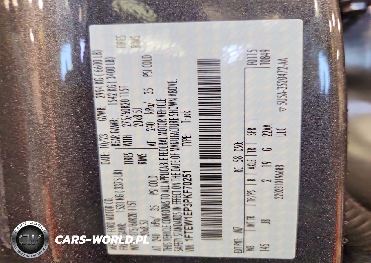 2023 Ford F150 Supercrew VIN:1FTEW1EP3PKF70251 - 12