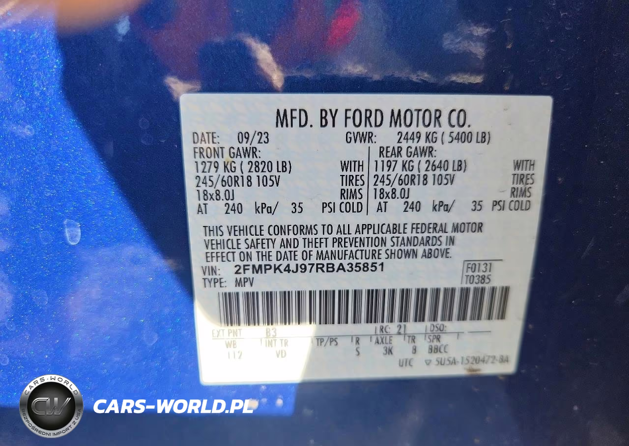 2024 Ford Edge Sel VIN:2FMPK4J97RBA35851 - 13