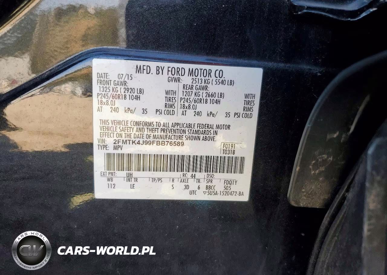 2015 Ford Edge Sel VIN:2FMTK4J99FBB76589 - 14