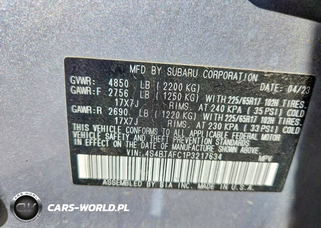 2023 Subaru Outback Premium VIN:4S4BTAFC1P3217634 - 12
