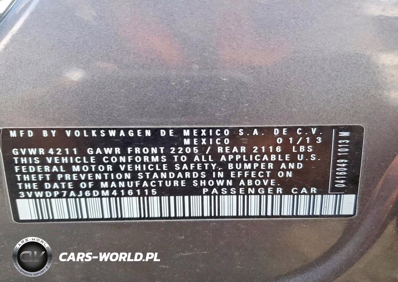 2013 Volkswagen Jetta Se VIN:3VWDP7AJ6DM416115 - 12