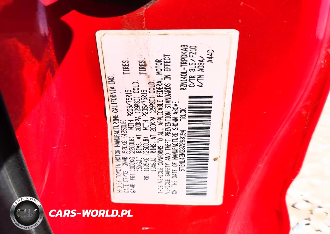 2003 Toyota Tacoma VIN:5TENL42N23Z283194 - 13