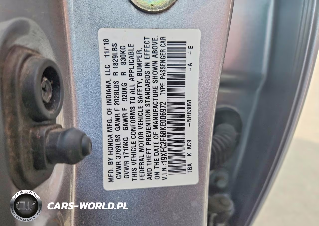 2019 Honda Civic Lx VIN:19XFC2F68KE006972 - 12