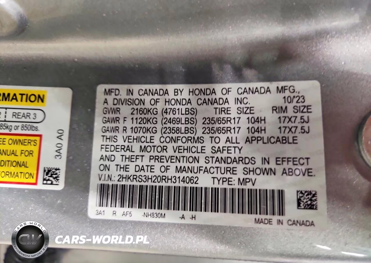 2024 Honda Crv VIN:2HKRS3H20RH314062 - 13