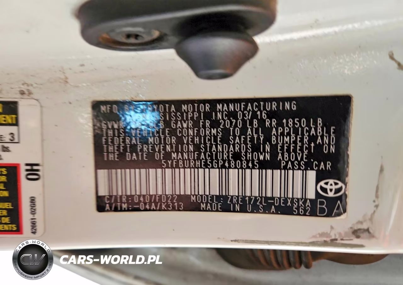 2016 Toyota Corolla S Plus VIN:5YFBURHE5GP480845 - 12