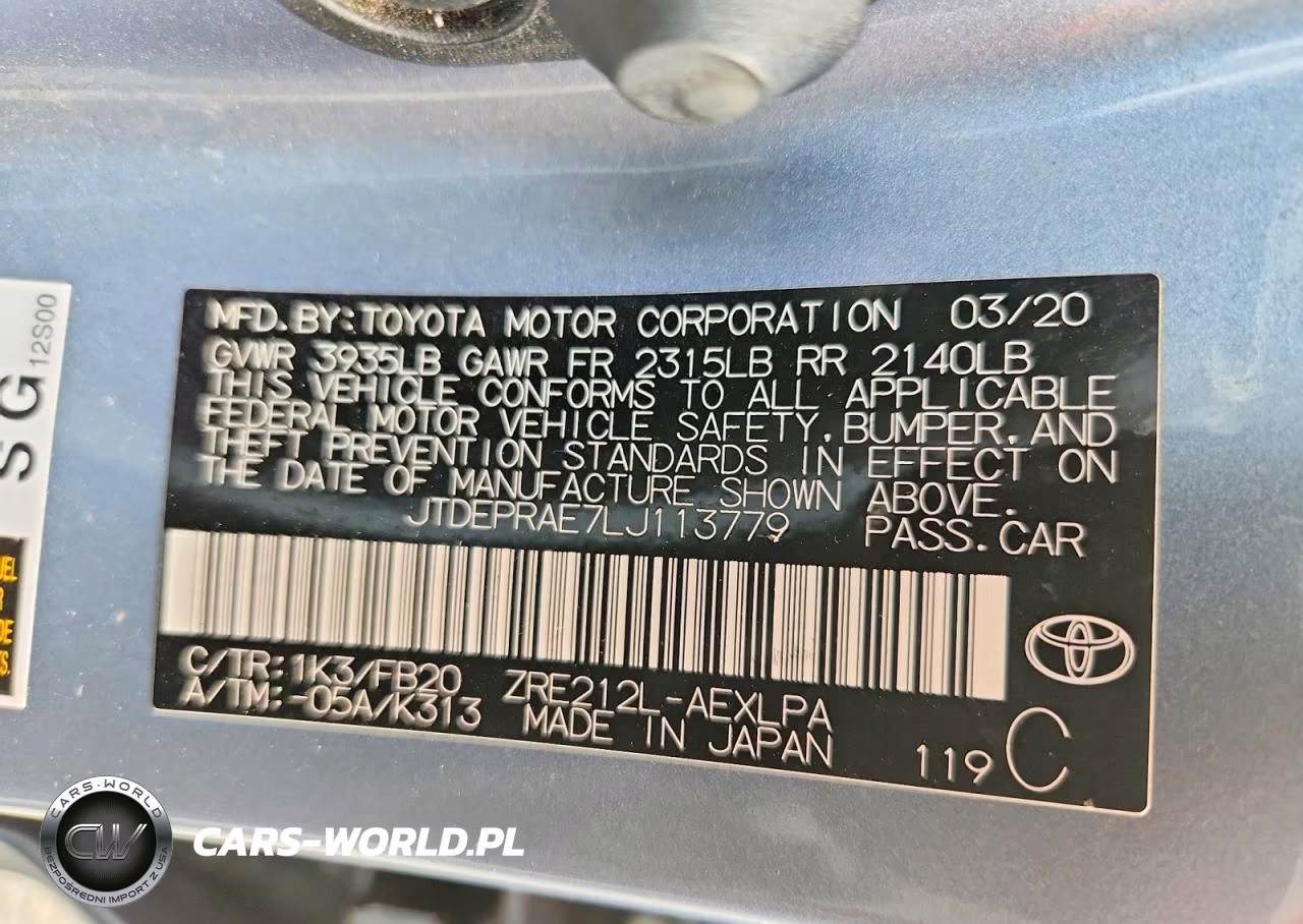 2020 Toyota Corolla Le VIN:JTDEPRAE7LJ113779 - 12
