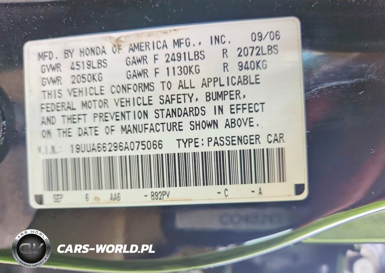 2006 Acura 3.2Tl VIN:19UUA66296A075066 - 12