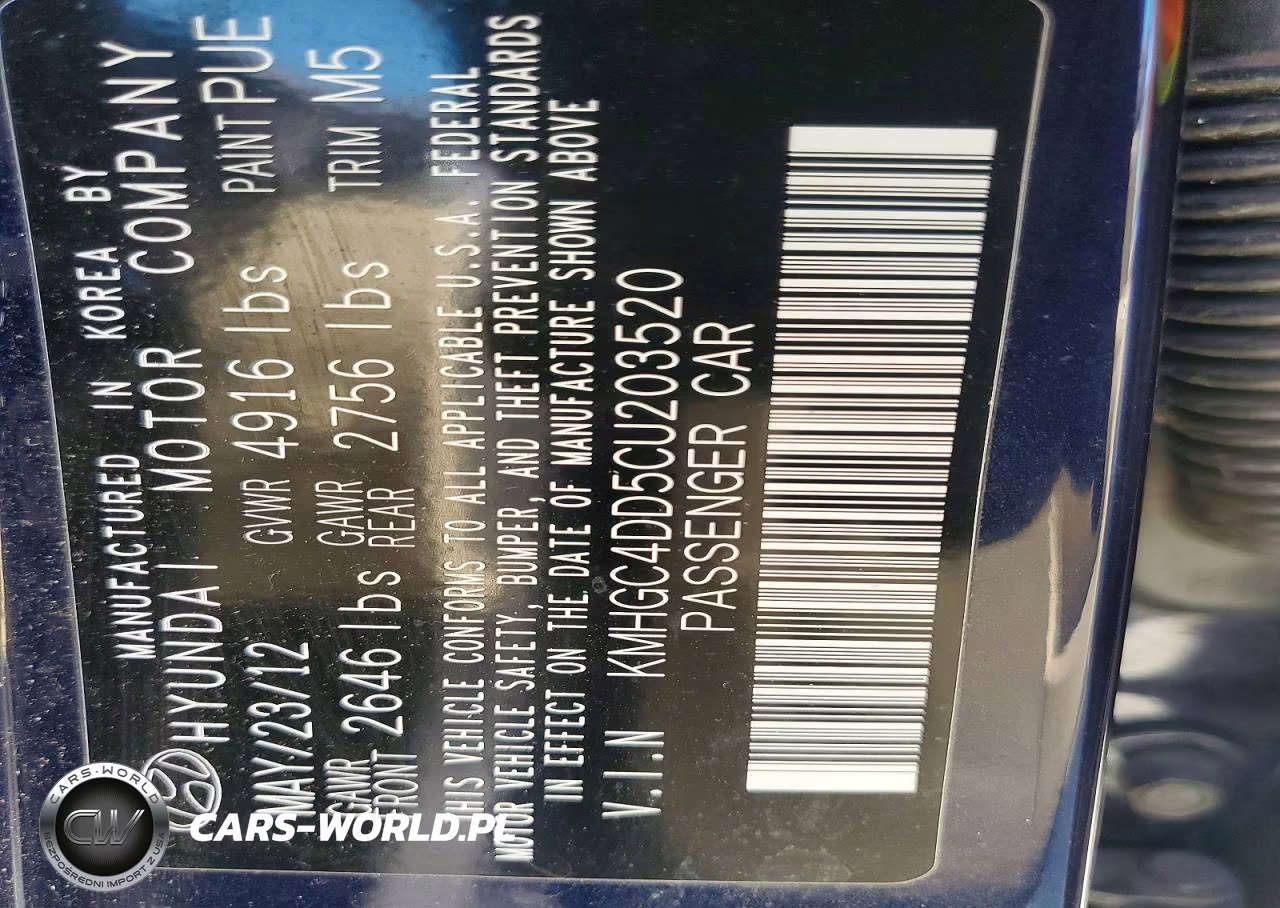 2012 Hyundai Genesis 3.8L VIN:KMHGC4DD5CU203520 - 13