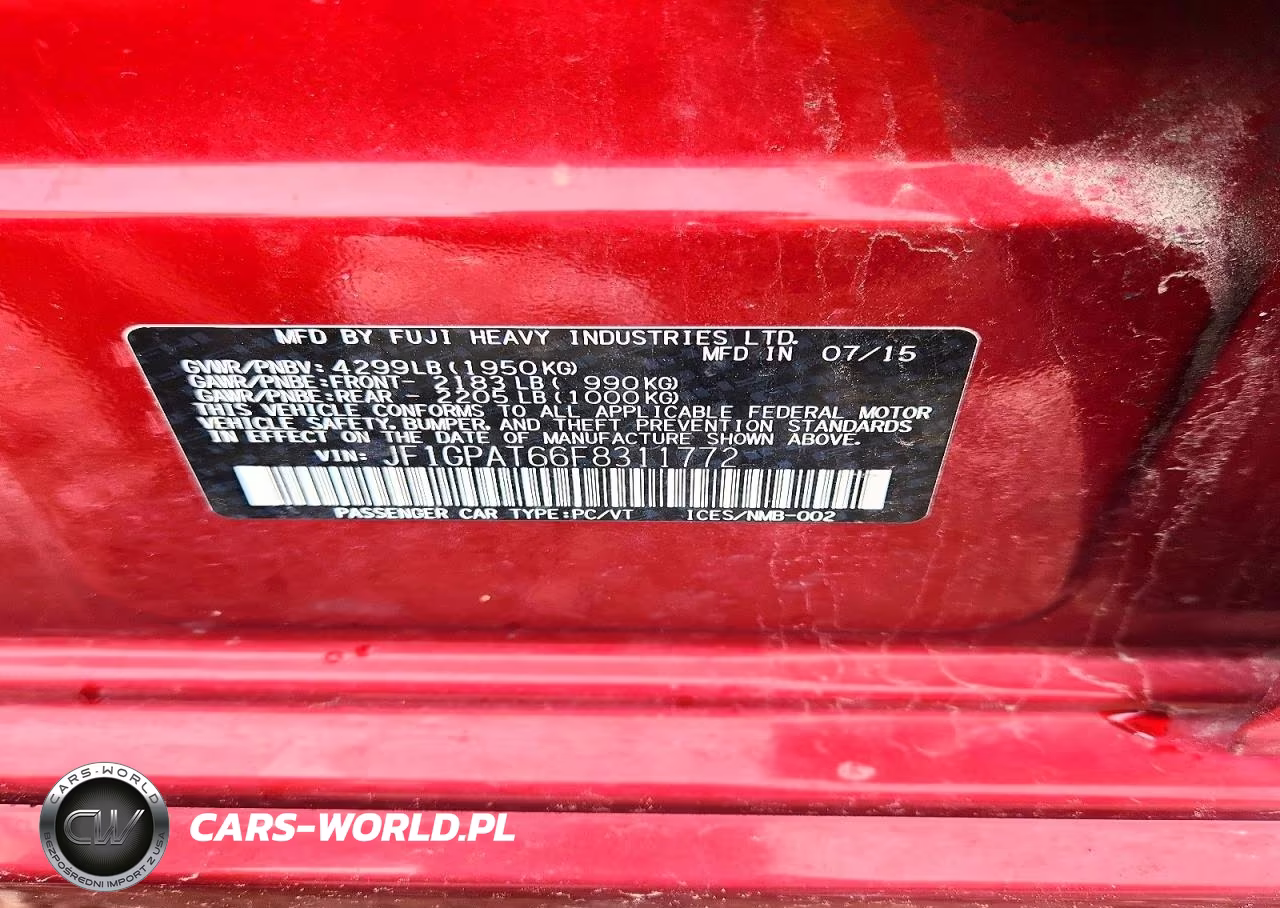 2015 Subaru Impreza Sport VIN:JF1GPAT66F8311772 - 12