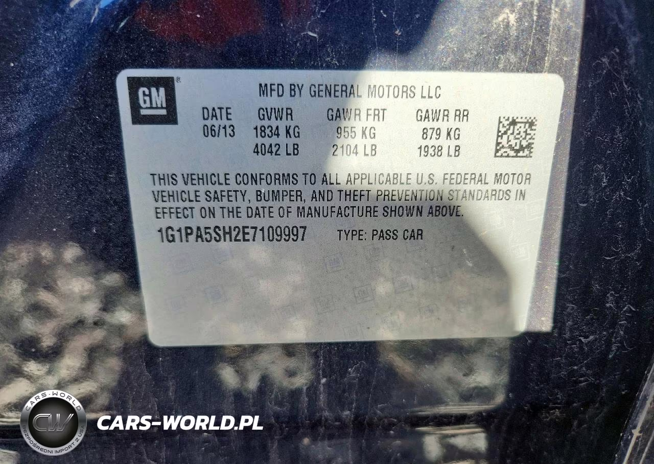 2014 Chevrolet Cruze Ls VIN:1G1PA5SH2E7109997 - 12