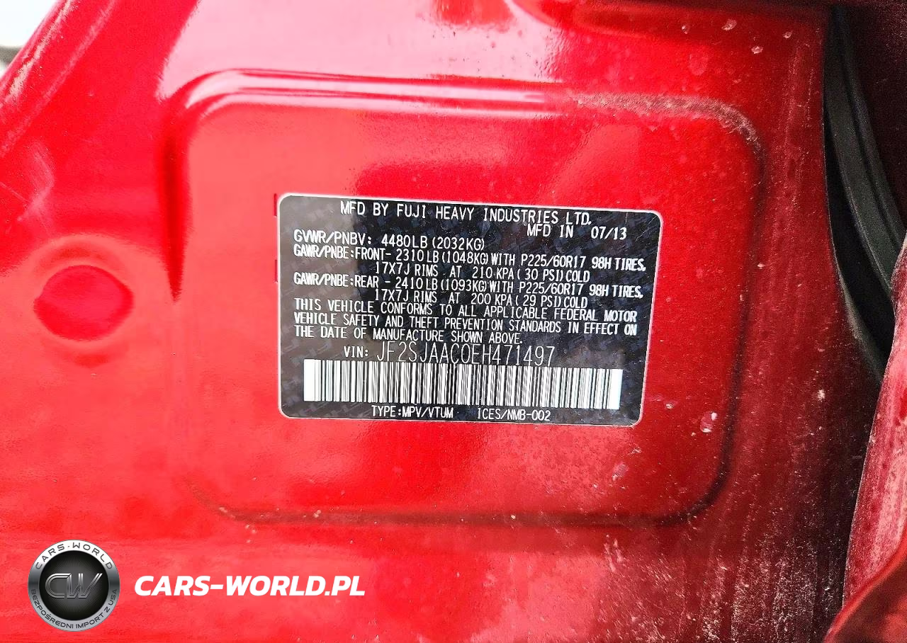 2014 Subaru Forester 2.5I VIN:JF2SJAAC0EH471497 - 14