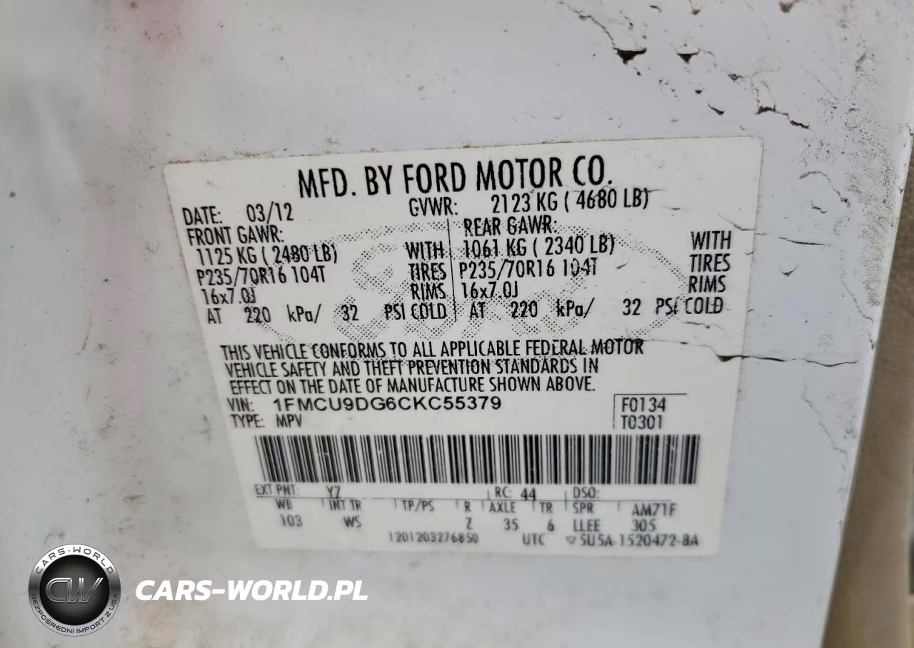2012 Ford Escape Xlt VIN:1FMCU9DG6CKC55379 - 13