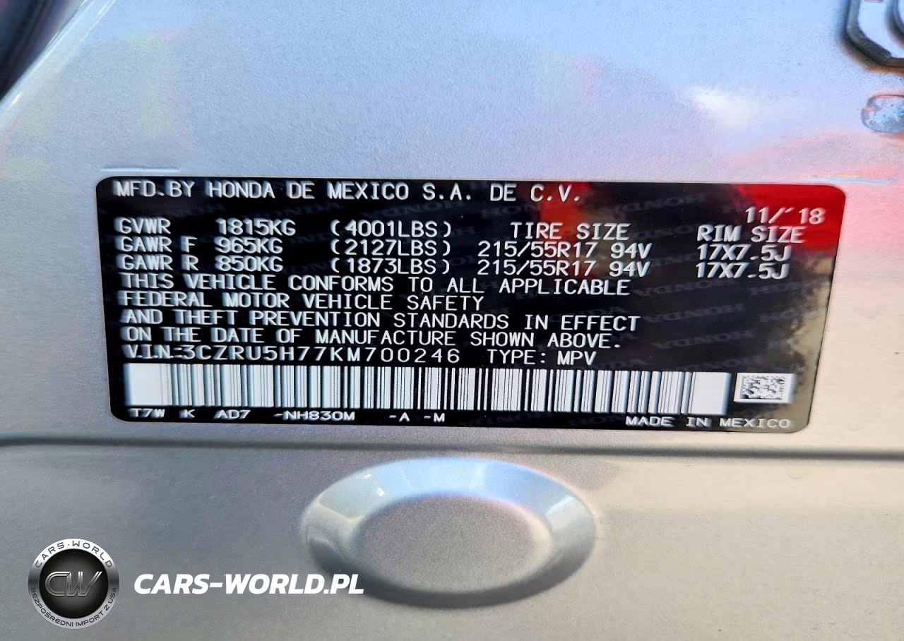 2019 Honda Hr-V Exl VIN:3CZRU5H77KM700246 - 13