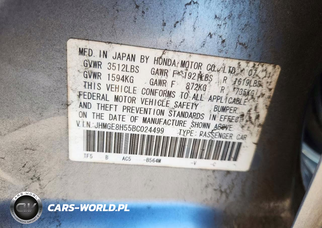 2011 Honda Fit Sport VIN:JHMGE8H55BC024499 - 12