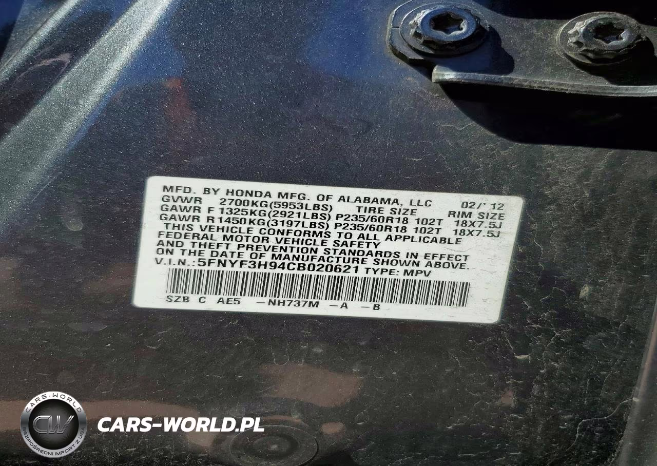 2012 Honda Pilot Touring VIN:5FNYF3H94CB020621 - 13