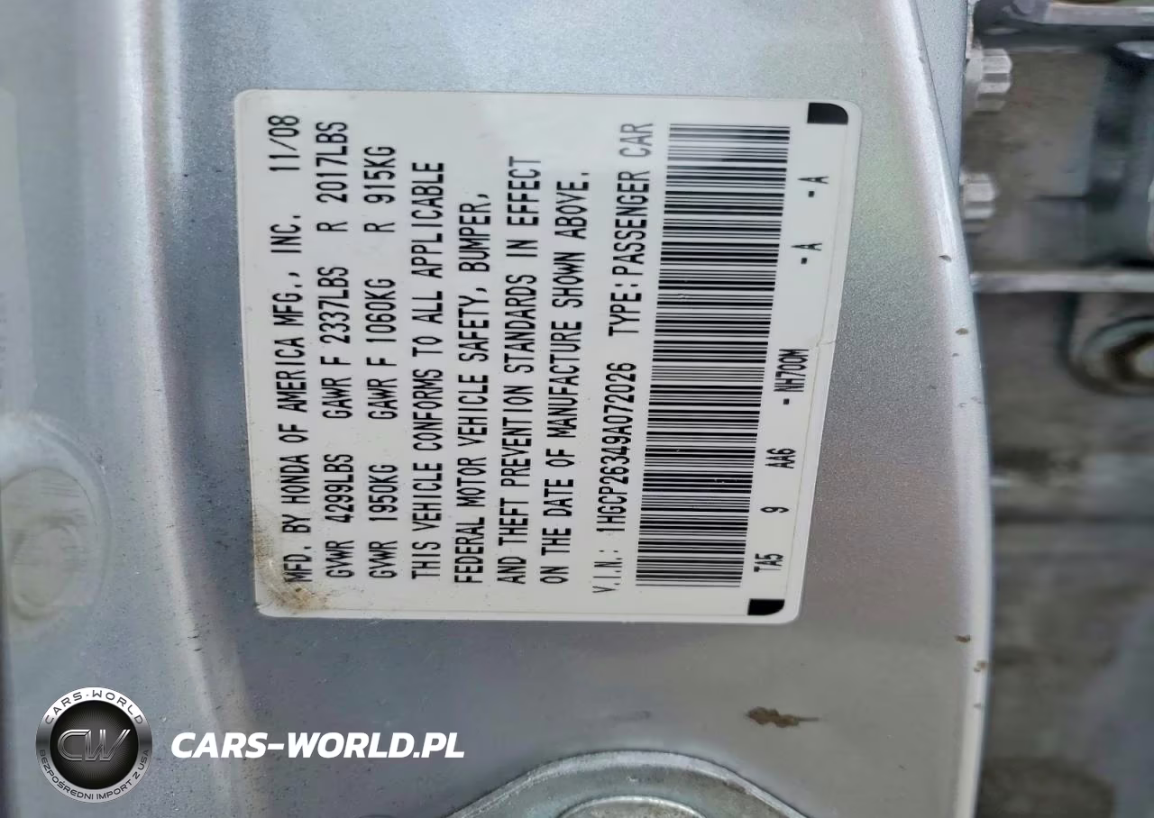 2009 Honda Accord VIN:1HGCP26349A072026 - 12