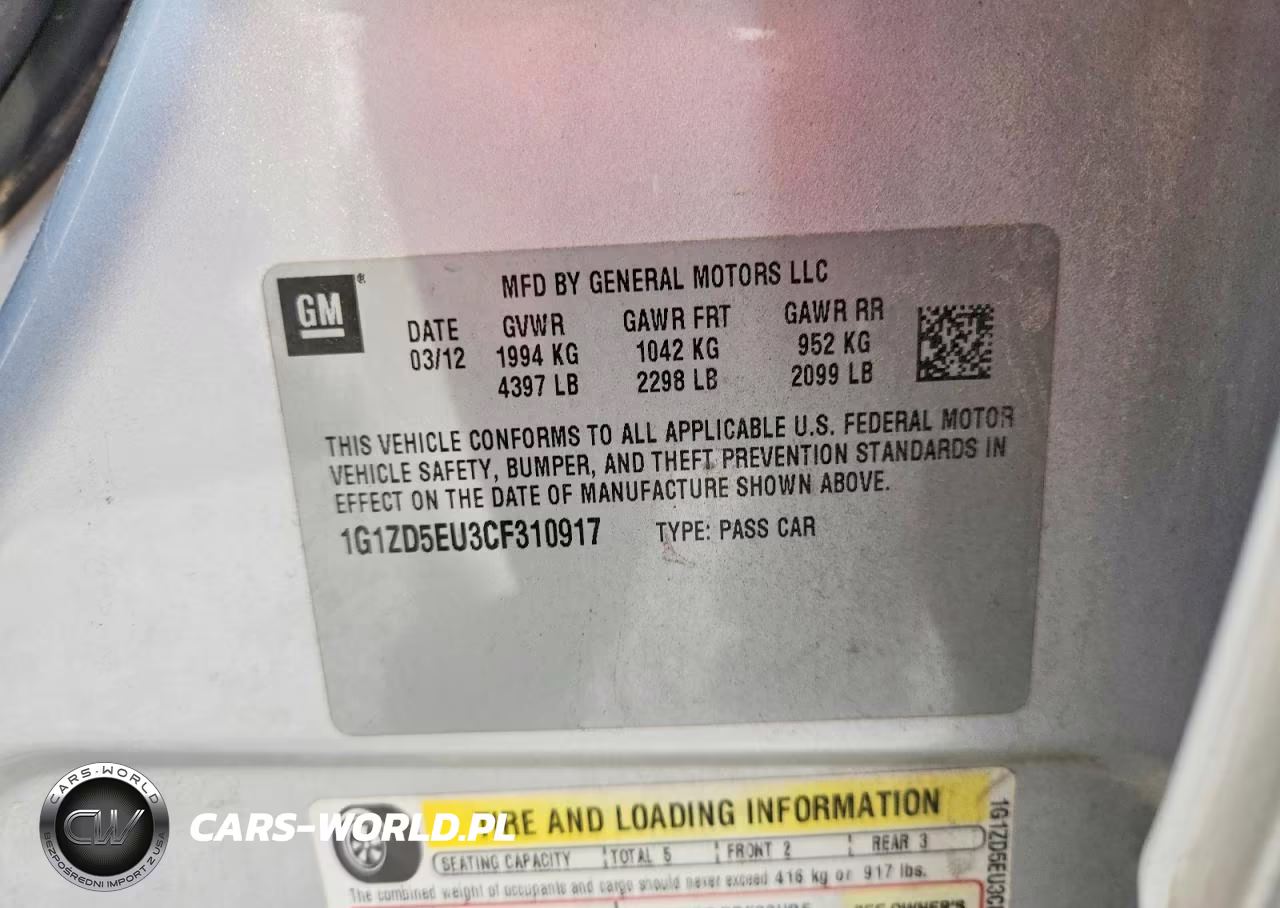 2012 Chevrolet Malibu 2Lt VIN:1G1ZD5EU3CF310917 - 12