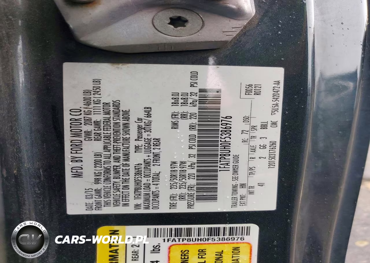 2015 Ford Mustang VIN:1FATP8UH0F5386976 - 12